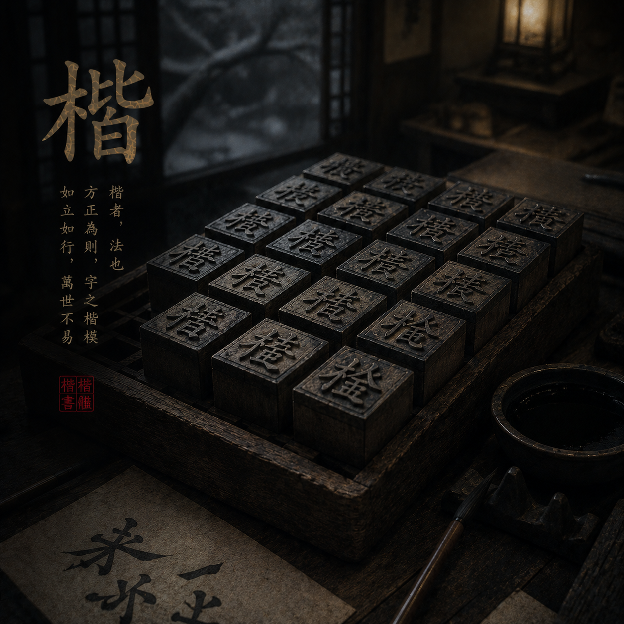 Kanji study for 楷