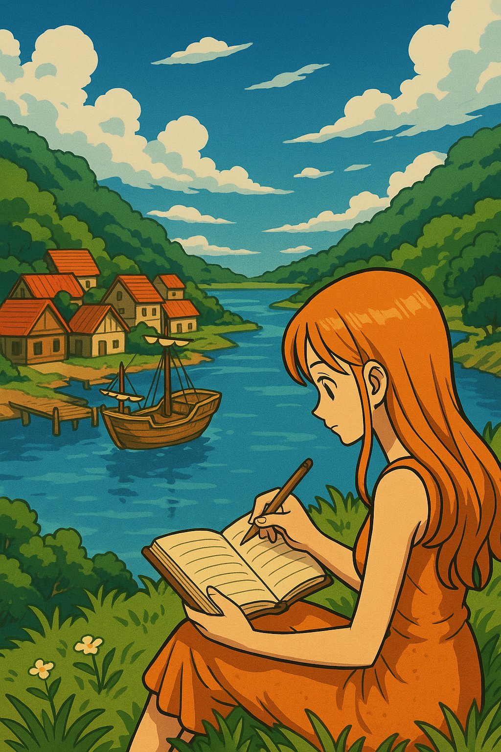 Kanji Illustration for 津