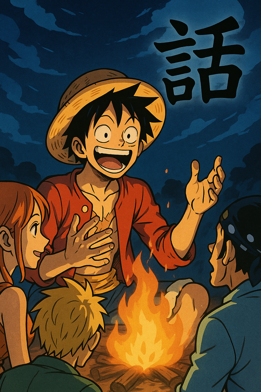 Kanji Illustration for 話